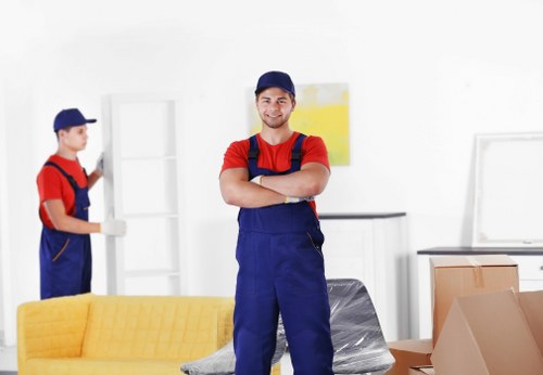 Removal team preparing a move in a Finsbury Park street