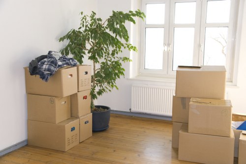 Removal van and moving boxes for a home move in Finsbury Park